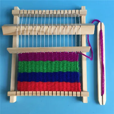 Wooden Weaving Loom Craft Yarn DIY Hand Knitting Machine Kids Educational T W^~ • £5.95