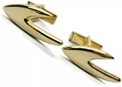 £42.21 • Buy Vintage Star Trek Symbol Cufflinks Gold Tone Signed Pat Pend Wedding Accessory