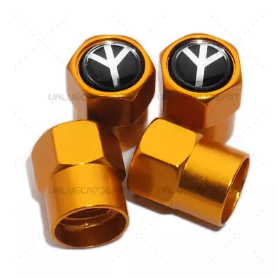 4pcs Hex Fit Peace Car Wheels Tire Air Valve Caps Stem Dust Cover Decor Gold • $7.99