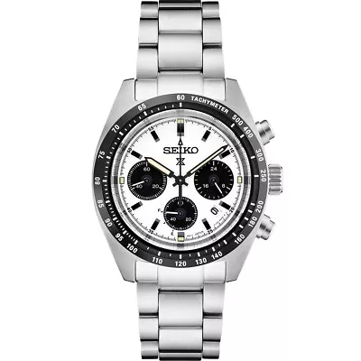 $439.90 • Buy New Seiko Prospex Speedtimer White Dial Stainless Steel Bracelet Watch SSC813