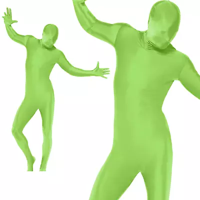 Mens Second Skin Green Bodysuit Full Body Lycra Fancy Dress Party Costume New • £19.99