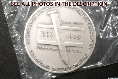 $96.13 • Buy NobleSpirit No Reserve (CO) 1969 Pacific Railway Centennial .925 Silver Medal 