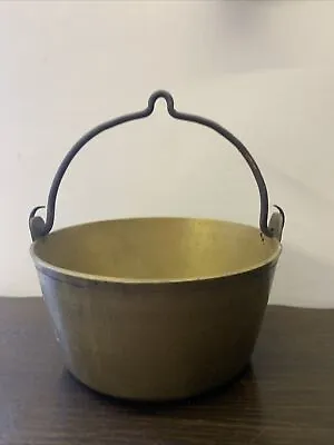 Antique Vintage Brass Jam Pan Preserve Pot Swing Iron Handle  - Country House • £38
