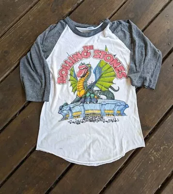 Vintage 1981 The Rolling Stones Sold Out Tour Shirt Raglan S Band Tee Dragon  • $174.88