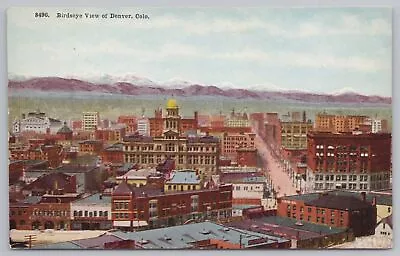 $3 • Buy Main Street~Air View Denver Colorado Capitol & Mountains~Vintage Postcard