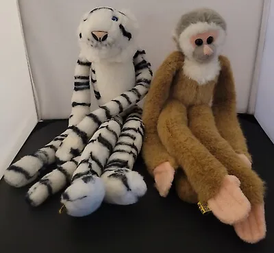 Set Of 2 Wild Republic Plush Hanging Monkey & Tiger Hugging Long Legs & Arms  • $15