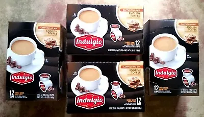 48 Indulgio English Toffee Cappuccino K-Cup Pods Coffee Keurig-4 Box Lot Sealed • $36.87