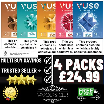 Vuse EPod VUSE Refill Cartridges | Vuse Premium Vape Pods | * 4 Packs For £24.99 • £24.99