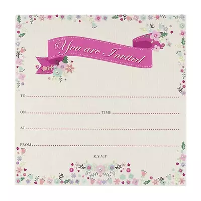 Party Invitation Cards X10 - You Are Invited Any Occasion Invite - Inc Envelopes • £2.99