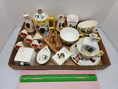 Vintage Early Provincial Ucagco Japan Rooster/Rose Lot 2 Imperfect Chipped  • $13.49