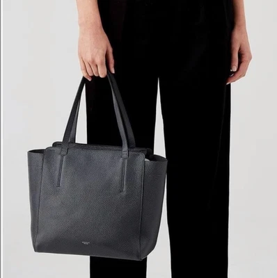 $95 • Buy OROTON Grey Pebbled Leather Avalon Tote Bag