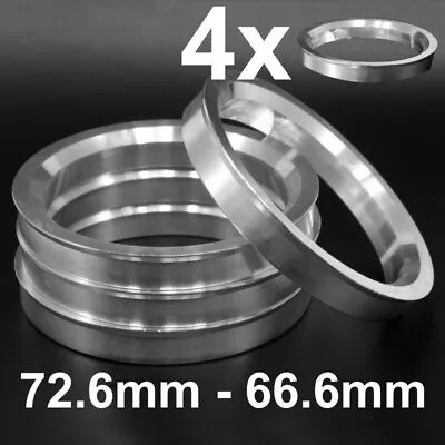 4x Aluminium Metal Spigot Rings 726-666 Car Alloy Wheel Hub Centric 72.6-66.6 • $12.89