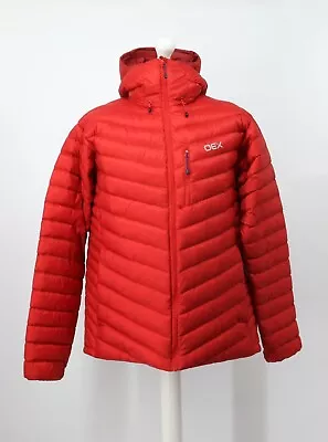 Oex Kindra Down Hooded Mens Red Insulated Uk Xl Jacket Rrp £200 Hh • £72.27