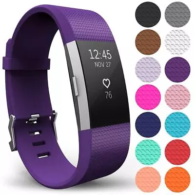 For Fitbit Charge 2 Bands Replacement Silicone Wristband Watch Strap Sports Band • $8.49