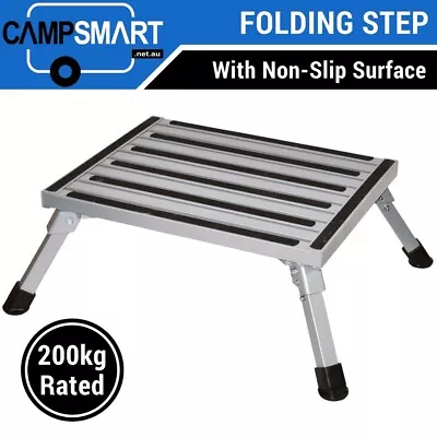 Aluminium Folding Caravan Step Portable With Non Slip Surface Camper Trailer RV • $59.95