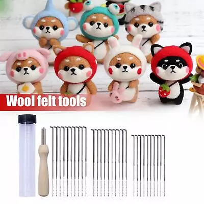 DIY Felting Needles Set With Handle Wool Felt Tool Mixed Kit Felting UK A8S6 • £4.82