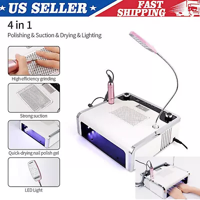 4 In 1 Nail Drill Machine Dust Suction Collector Nail Dryers Curing Lamp Light • $80.91