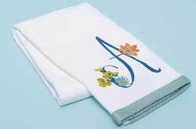 1 MONOGRAM PRINTED KITCHEN TOWEL (17 X28 )100% Cotton FLOWERS & LETTER AFinola • $7.99