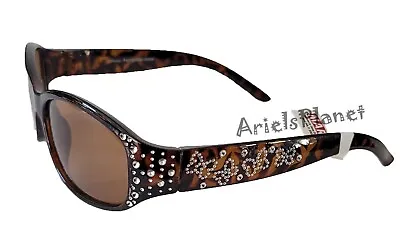 Disney Parks Brown Minnie Mouse Bows Shaped Rhinestones Adult Sunglasses • $29.99