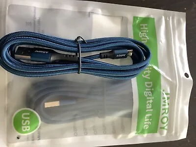 2 JM ROY A Male To MICRO B USB Charger Cable Lead XBOX ONE PS4 2M Pack Of 2 • £2.99