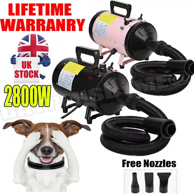 £10.30 • Buy 2800W Blow Dryer Pet Hair Grooming Heater Blaster Hairdryer Lower Noise Dayplus