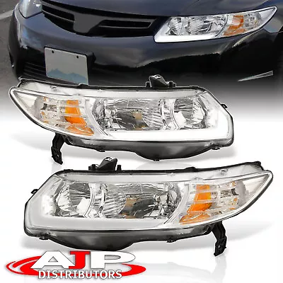 Chrome Amber OE Style LED DRL Headlights Lamp For 2006-2011 Honda Civic LX EX SI • $134.99