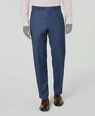 $225 Ralph Lauren Men's Blue Classic Fit Birdseye Wool Dress Pants Size 36W 32L • $71.98