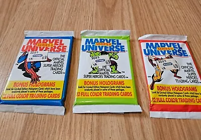 1991 Marvel Universe Series 2 Trading Cards - (3)Sealed Packs - Hologram Chase • $20.99