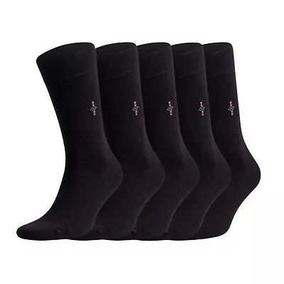 Black Bamboo Dress Socks For Men Soft And Casual 5 Pairs • $17.96