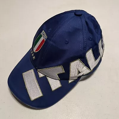 Italia Baseball Cap Hat Blue Italian Embroidered Flag Adjustable Strap Back Worn • $7.98