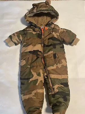 Baby Gap Khaki Camouflage Unisex Puffer Snowsuit One Piece 3-6mth • $16