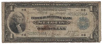 U.S. (St. Louis MO) - Series Of 1918 $1.00 National Currency Banknote • $135