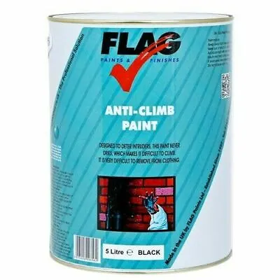 £46.89 • Buy Flag Black Anti Climb Anti Vandal Paint 5 Litre Can