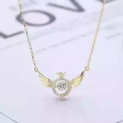 Angel Wings Necklace 925 Sterling Silver Chain Diamond Women Jewellery UK New • £3.95