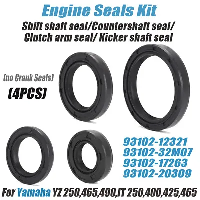Engine Seals Kit 4PC For Yamaha YZ 250465490IT 250400425465 No Crank Seals • $44.99