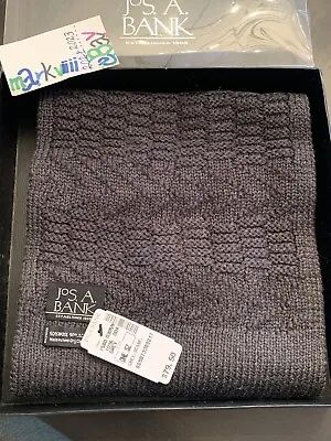 Jos A. Bank Men’s Wool And Acrylic Blend Gray Grey Scarf - One Size - NEW W/TAGS • $14.99