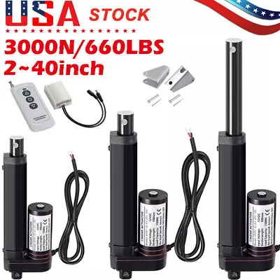 Electric Linear Actuator Motor 12V 3000N 660lb 2 ~ 40  Heavy Duty Waterproof US • $13.99