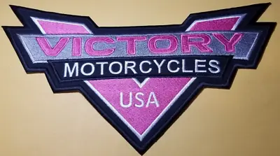 Pink Victory Motorcycles Worldwide Ship Embroidered Patch * 6 X 11  • $24.99