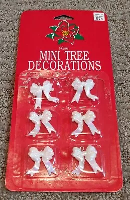 NEW Vintage Mini Christmas Ornaments 6 Iridescent Bows Miniature Xmas Bow 1  • $12.99