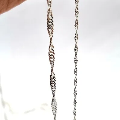 Italian 925 Sterling Silver Twisted Singapore Twist Necklace Chain Various Sizes • £7.28