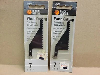 Lot Of 2  U1344 Black & Decker Flush Cutting Jig Saw Blade 7 TPI  New Old Stock  • $15.16