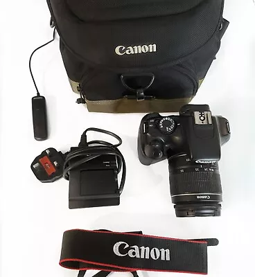 Canon Eos 1100D Digital Camera Joblot W Canon EFS 18 - 55mm Lens Case Remote • £124.99