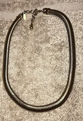 Vintage Monet Signed Gold Tone 14 Inch Choker Snake Necklace W/Adjust 3in Lgth • $9.55