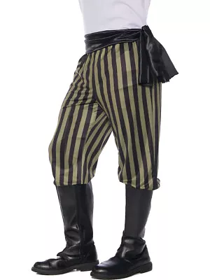 Men's Green And Black Pirate Deckhand Pants Costume Accessory • $15.98