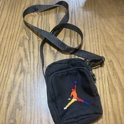 Michael Jordan Jumpman Crossbody Mini Bag Multicolor Zipper Closure Black • $19.99