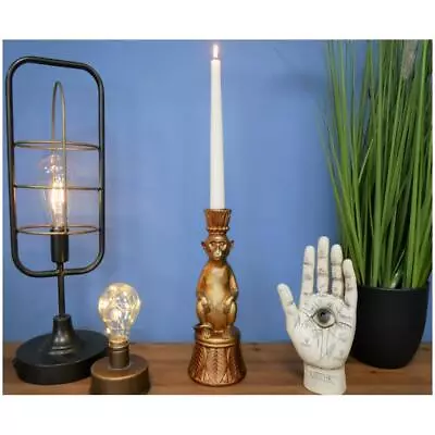 Monkey Candle Holder Tapered Candlestick Metallic Copper Home Decor Centrepiece • £15.49