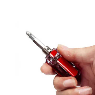 Mini 2in1 Dual Function Cross Shaped Screw Driver Slotted Flat Screwdriver-Tool • $2.71