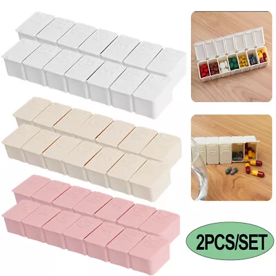 2pc/set 7 Day Weekly Pill Box Medicine Tablet Organizer Dispenser Container Case • $9.02