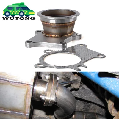 $35.99 • Buy For T3 T4 Turbo Exhaust Down Pipe 5 Bolt Flange To 3 Inch 76mm V-Band Adapter