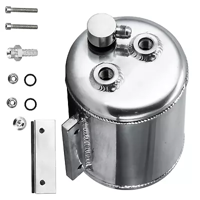 Brake  Vacuum Reservoir Tank Aluminium 126mm DiameterCheck Valve  Silver • $55.99